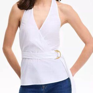 I.N.C. International Concepts Chic White Halter Wrap Top w/ Belt – NWT Size XL